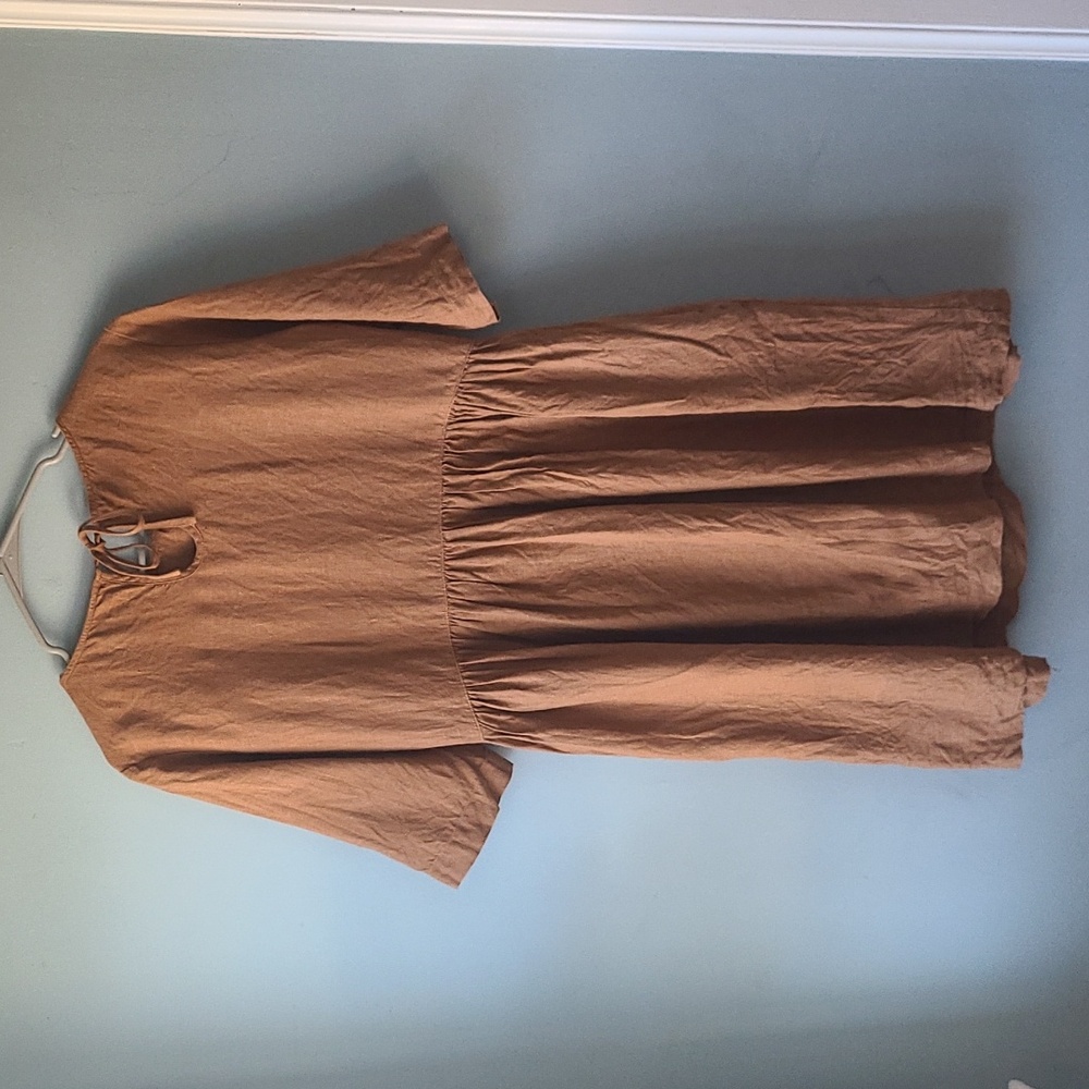 Magic Linen Medium Dress in Cinnamon - Picture 6 of 8